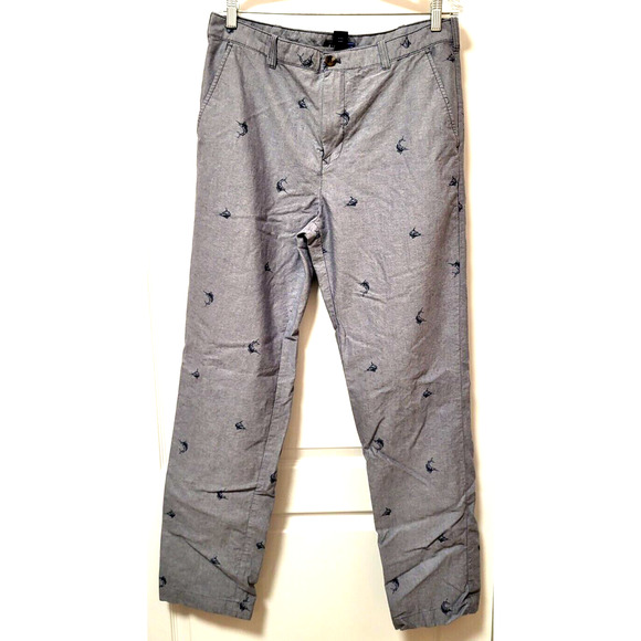IZOD Blue Marlin Mens Pants Straight Leg Chino 34x34 Beach Life - Picture 1 of 8
